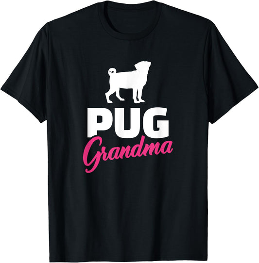 Pug Grandma T-Shirt - T-Shirt | Black
