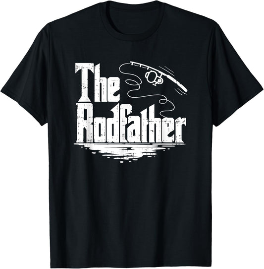 Funny Fishing Gift | The Rodfather T-Shirt - T-Shirt | Black