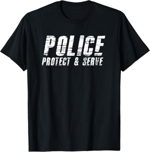 Police Protect and Serve T Shirt T-Shirt - T-Shirt | Black