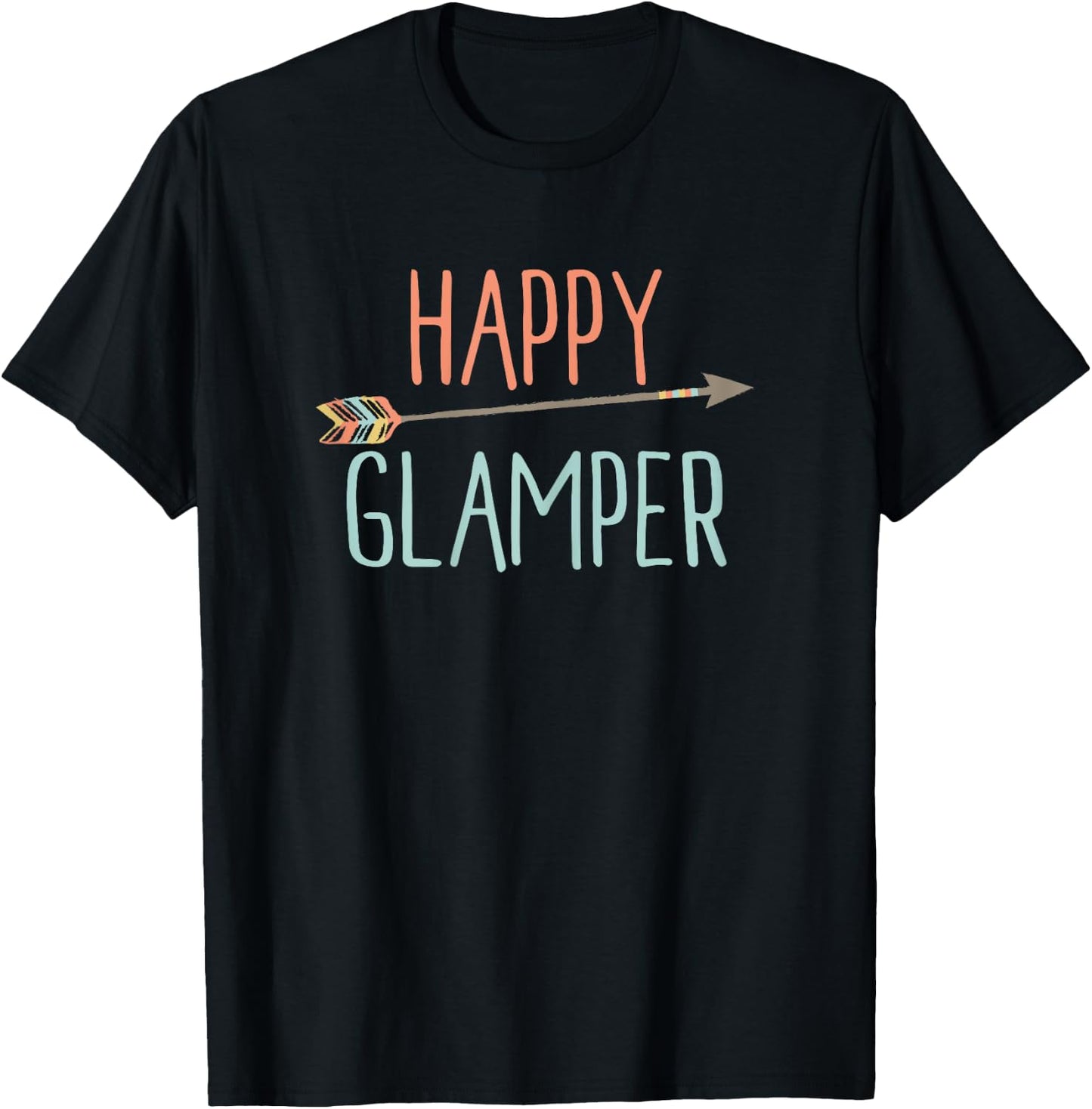 Arrow Happy Glamper Glamping T-Shirt - T-Shirt | Black