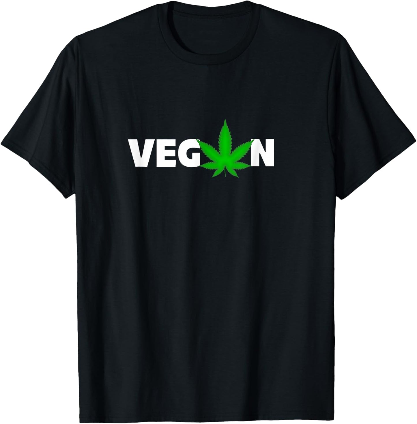 Funny Vegan Weed Cannabis Design Stoner Gift T-Shirt - T-Shirt | Black
