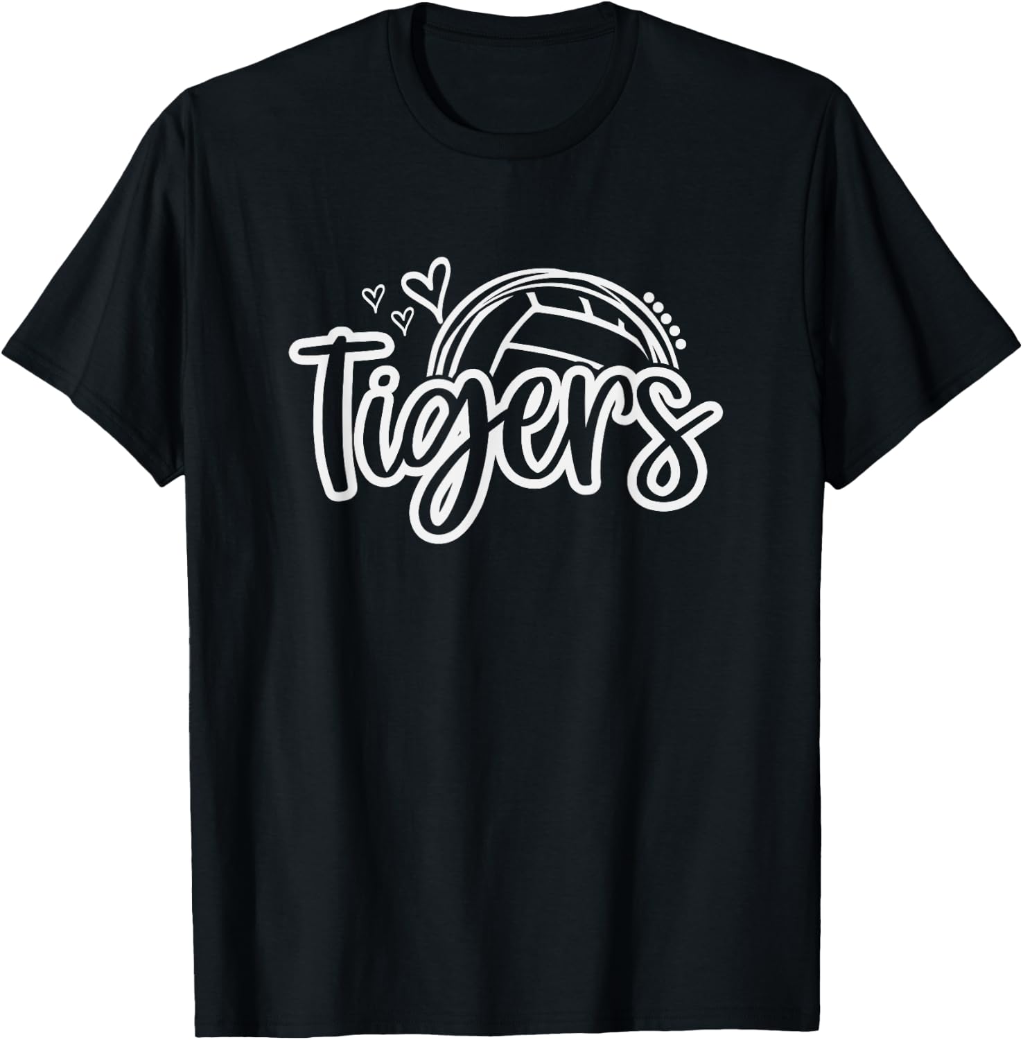 Volleyball Tigers School Sports Fan Team Spirit T-Shirt - T-Shirt | Black