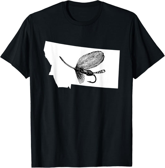 Montana Fly Fishing Shirt - Best MT Angler Gift T-Shirt - T-Shirt | Black