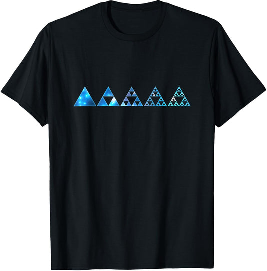 Math Sierpinski Triangles Fractal Geometry Mathematics T-Shirt - T-Shirt | Black