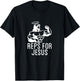 Reps For Jesus Muscular Swole Big Jesus Funny Lifting Shirt T-Shirt - T-Shirt | Black