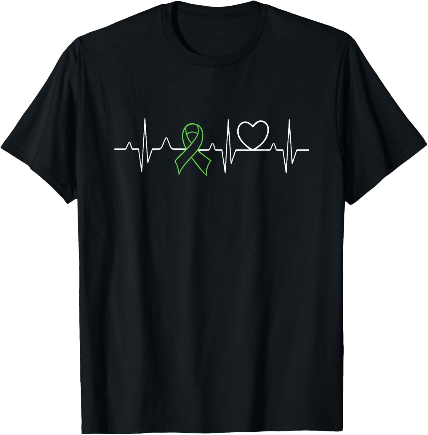 Brain Injury Heartbeat - Brain Injury Awareness Shirt T-Shirt - T-Shirt | Black