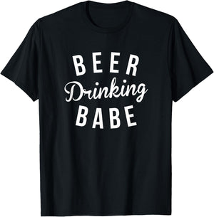 Beer Drinking Babe T-Shirt - T-Shirt | Black