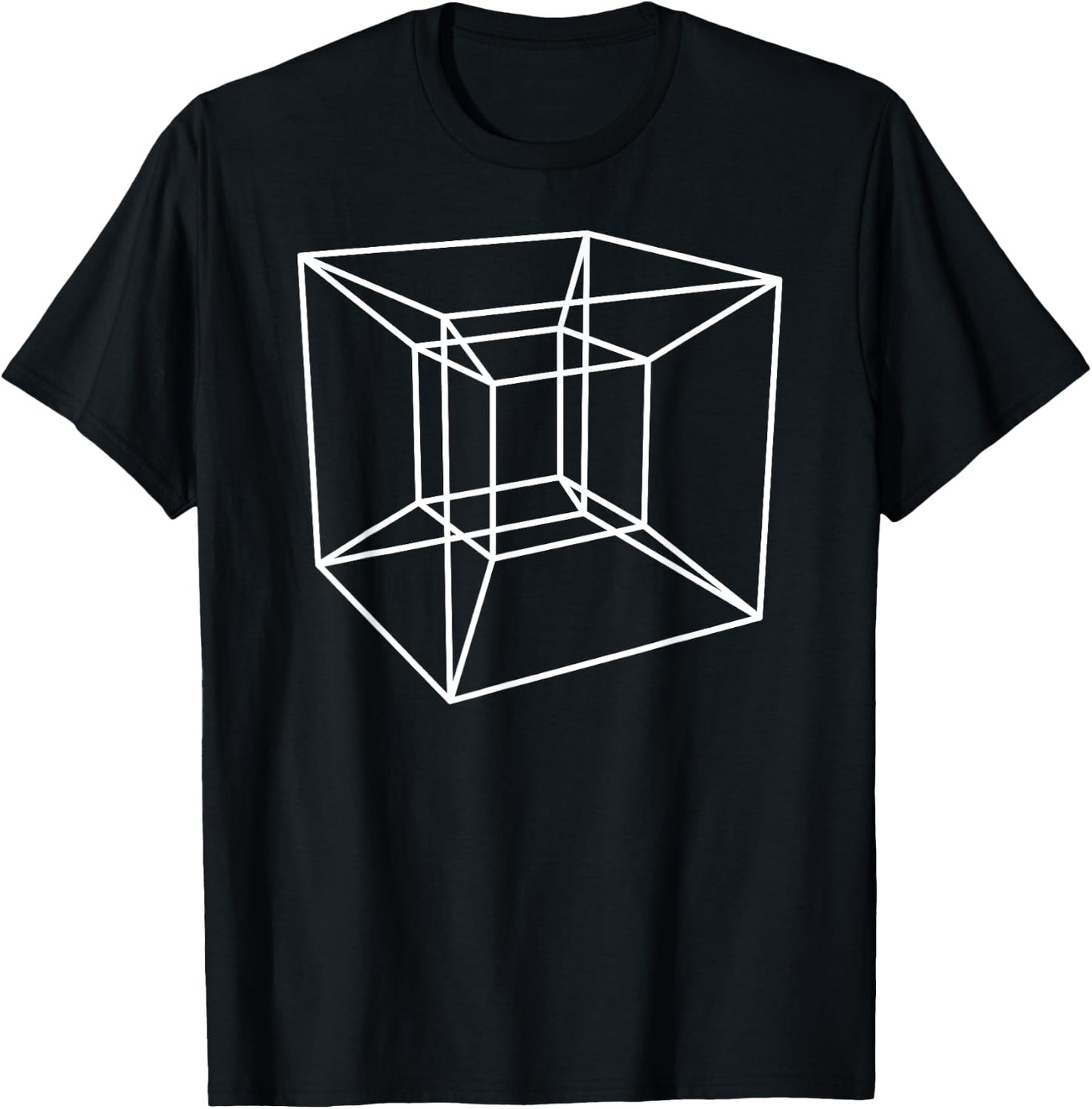 Tesseract Hypercube Sacred Geometry T-Shirt - T-Shirt | Black