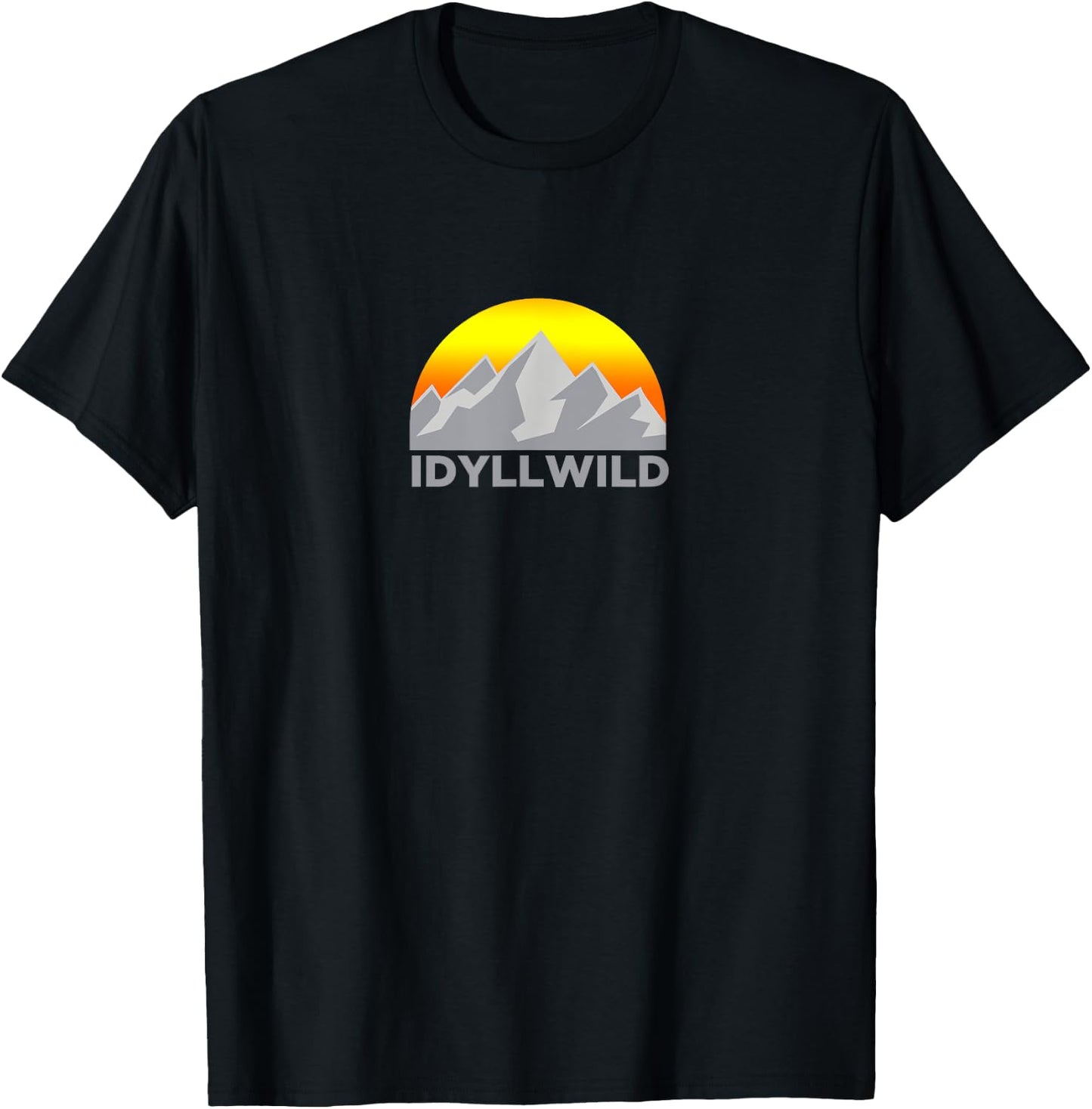 Retro Sunrise Mountain - Idyllwild California T Shirt T-Shirt - T-Shirt | Black
