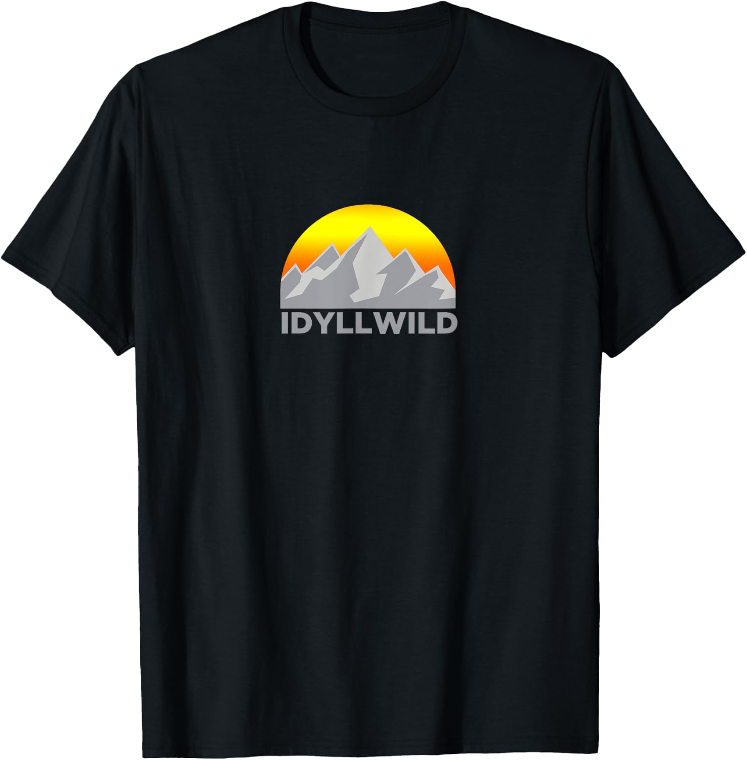 Retro Sunrise Mountain - Idyllwild California T Shirt T-Shirt - T-Shirt | Black