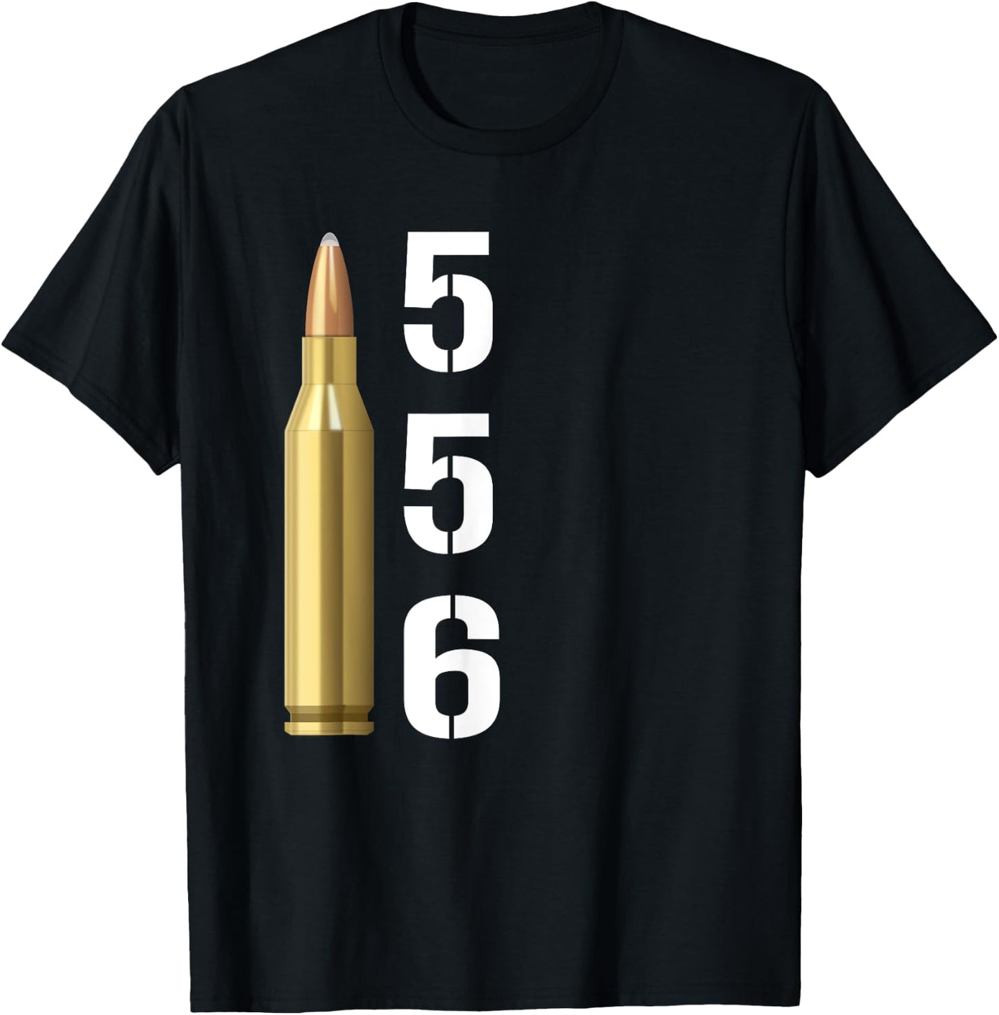 556 T Shirt Five Five Six AR-15 Rifle Gun Ammo Gift T-Shirt - T-Shirt | Black