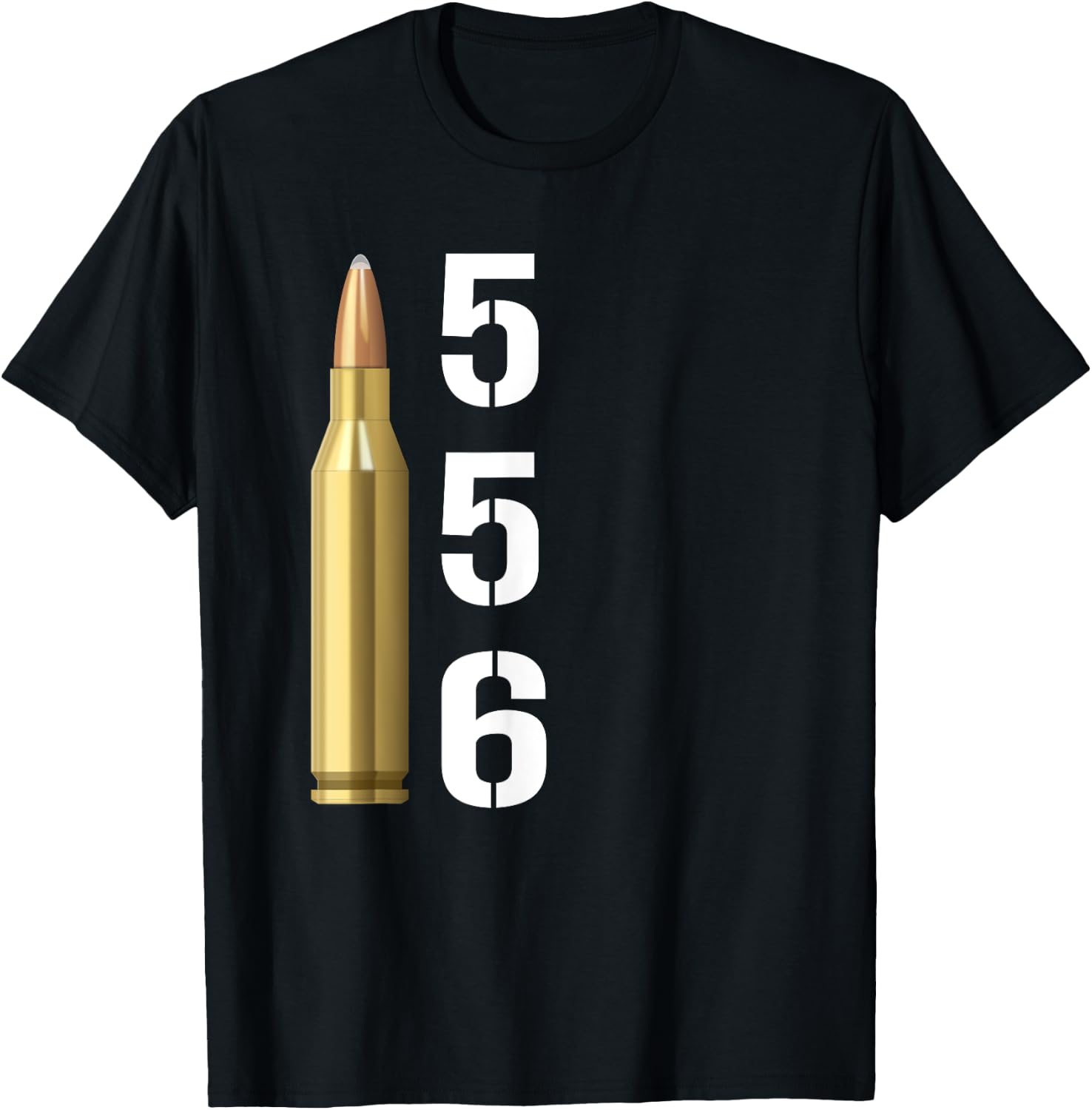 556 T Shirt Five Five Six AR-15 Rifle Gun Ammo Gift T-Shirt - T-Shirt | Black