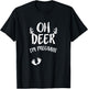 Oh Deer I'm Pregnant Hunting Baby Announcement Expecting T-Shirt - T-Shirt | Black