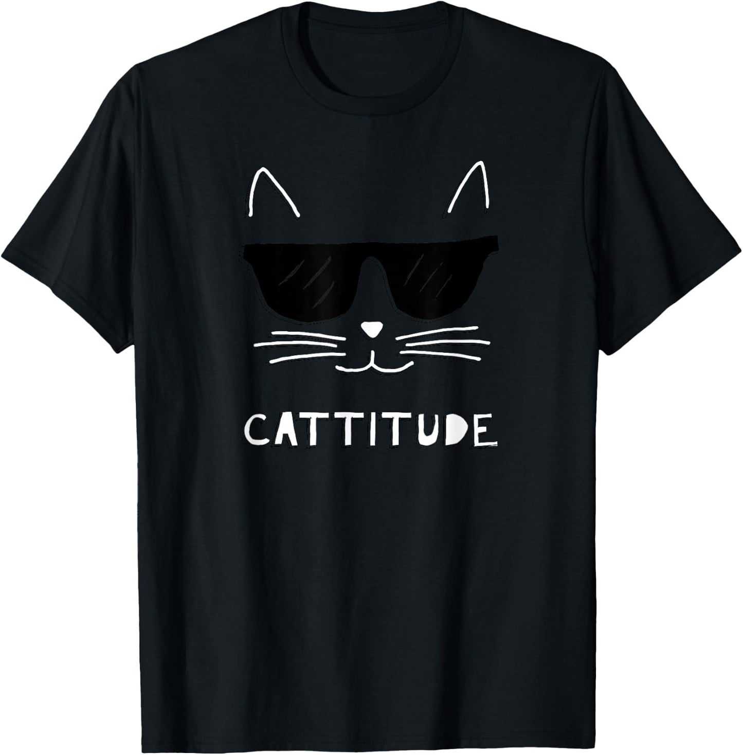 Cattitude, Funny cat attitude, sunglasses Men Women Kids T-Shirt - T-Shirt | Black