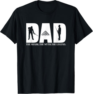 Dad The Shark The Myth The Legend Men's Pool Player T-Shirt - T-Shirt | Black