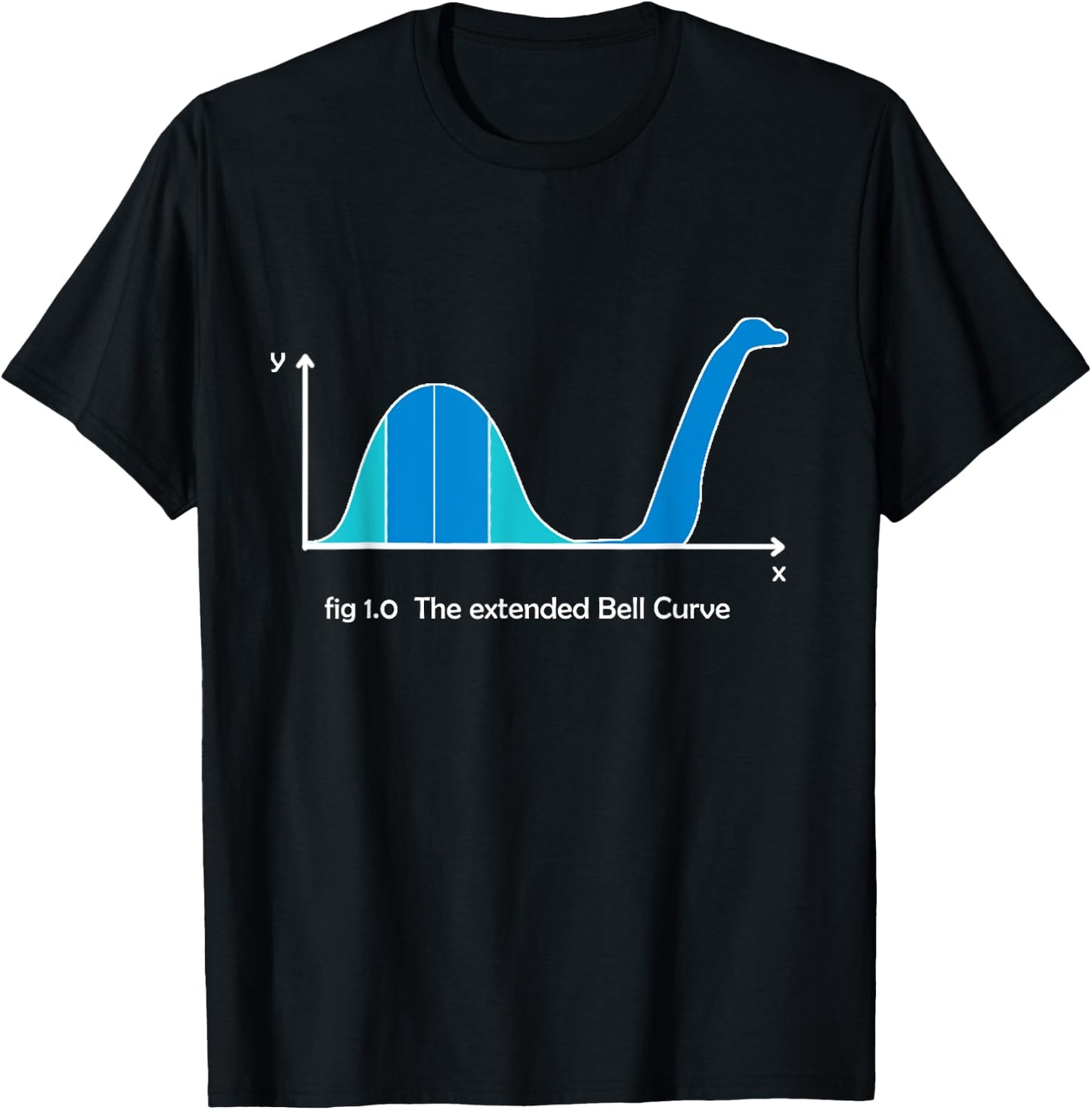 Statistics Normal Distribution Bell Curve Math Pun T-Shirt - T-Shirt | Black