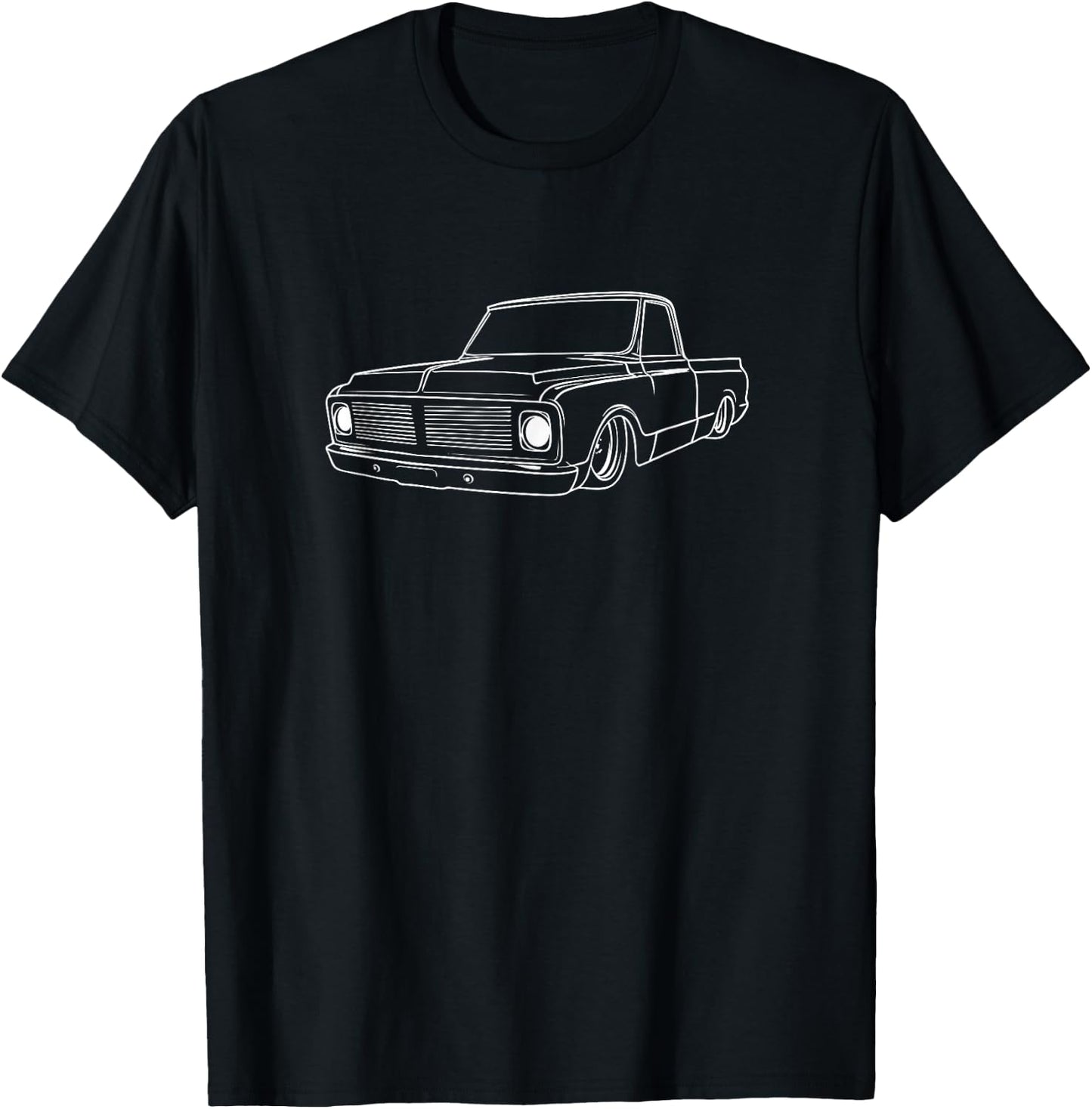 1967-1972 Custom C10 Outline Silhouette Classic C10 Truck T-Shirt - T-Shirt | Black