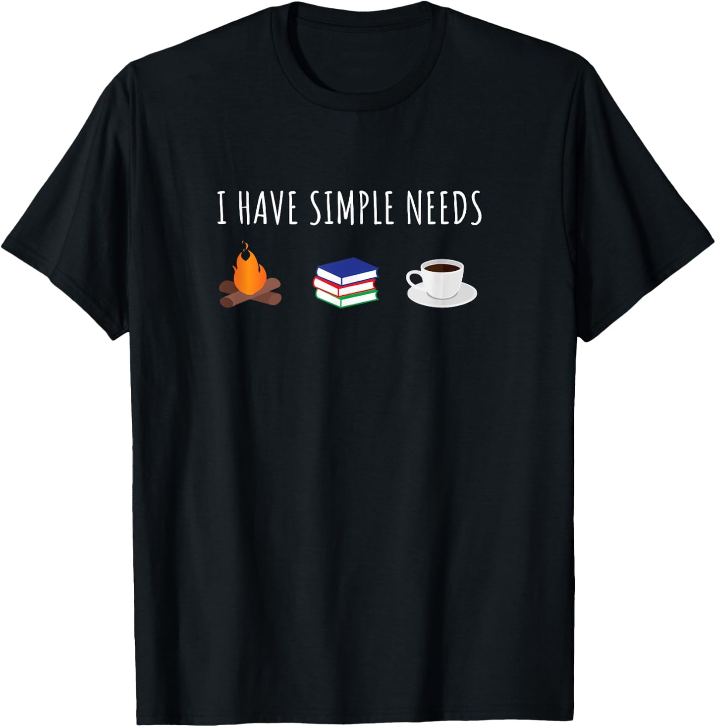 Funny Love Camping Reading Coffee T-Shirt - T-Shirt | Black