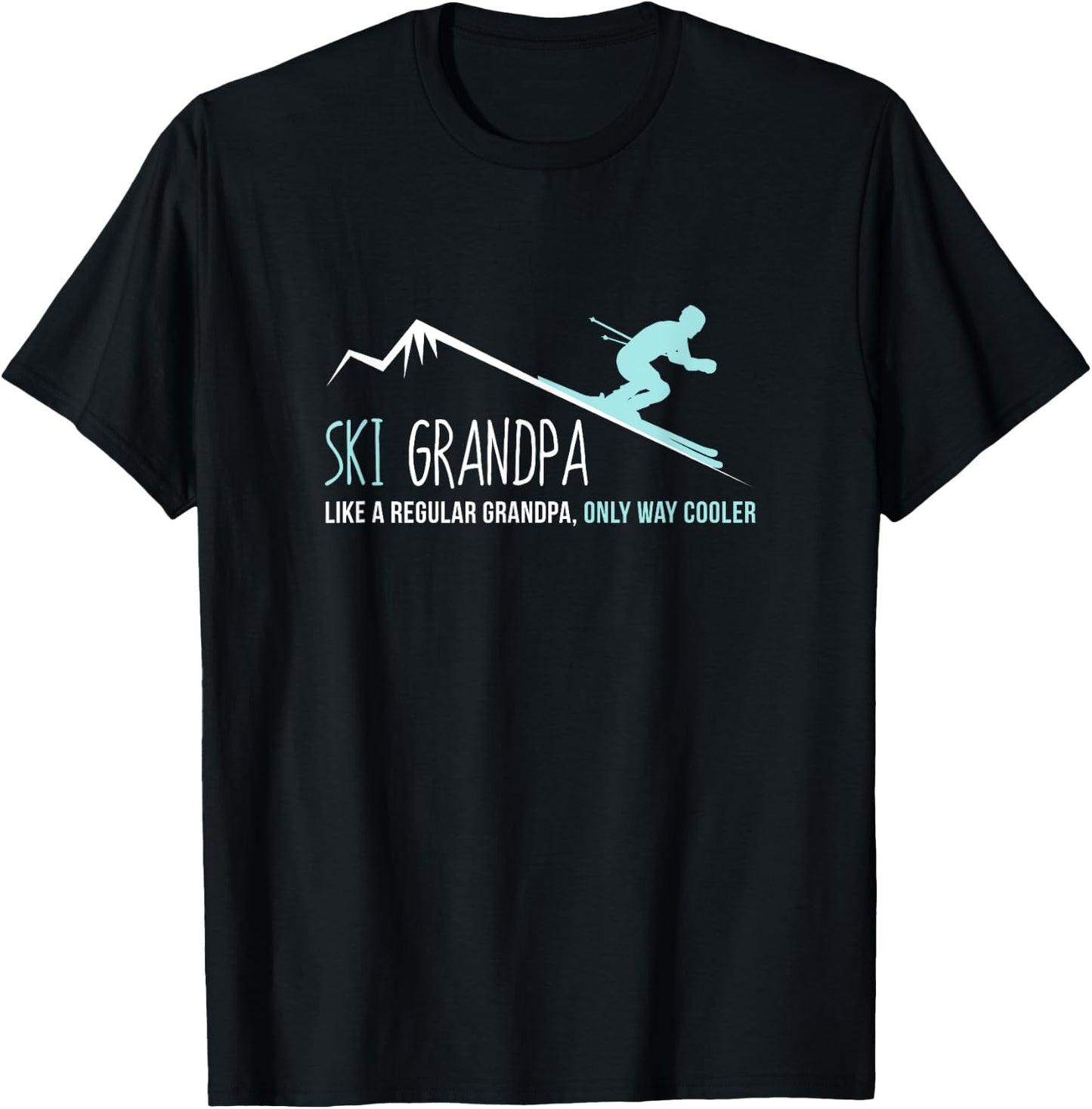 Ski Grandpa Funny Cute Winter Skiing Gift T-Shirt - T-Shirt | Black