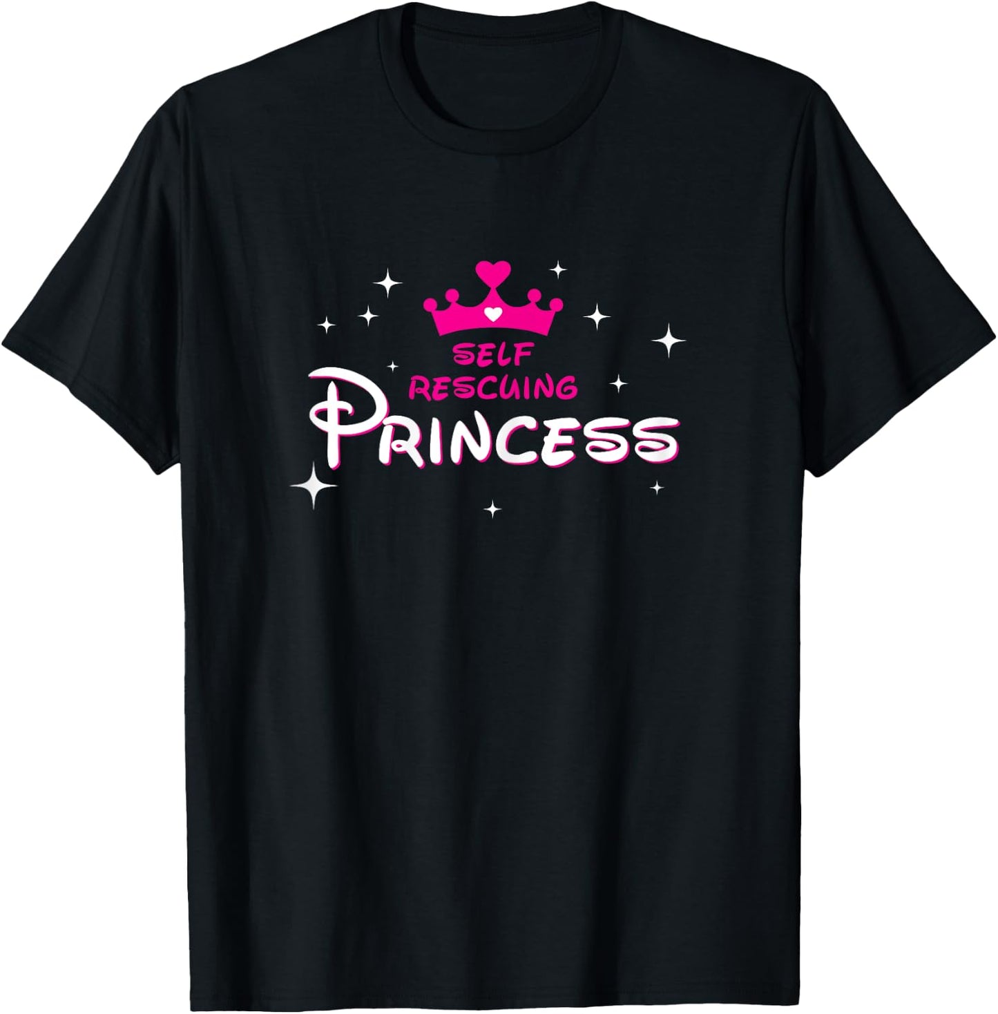 Self Rescuing Princess Shirt | Fun Strong Confident Women T-Shirt - T-Shirt | Black