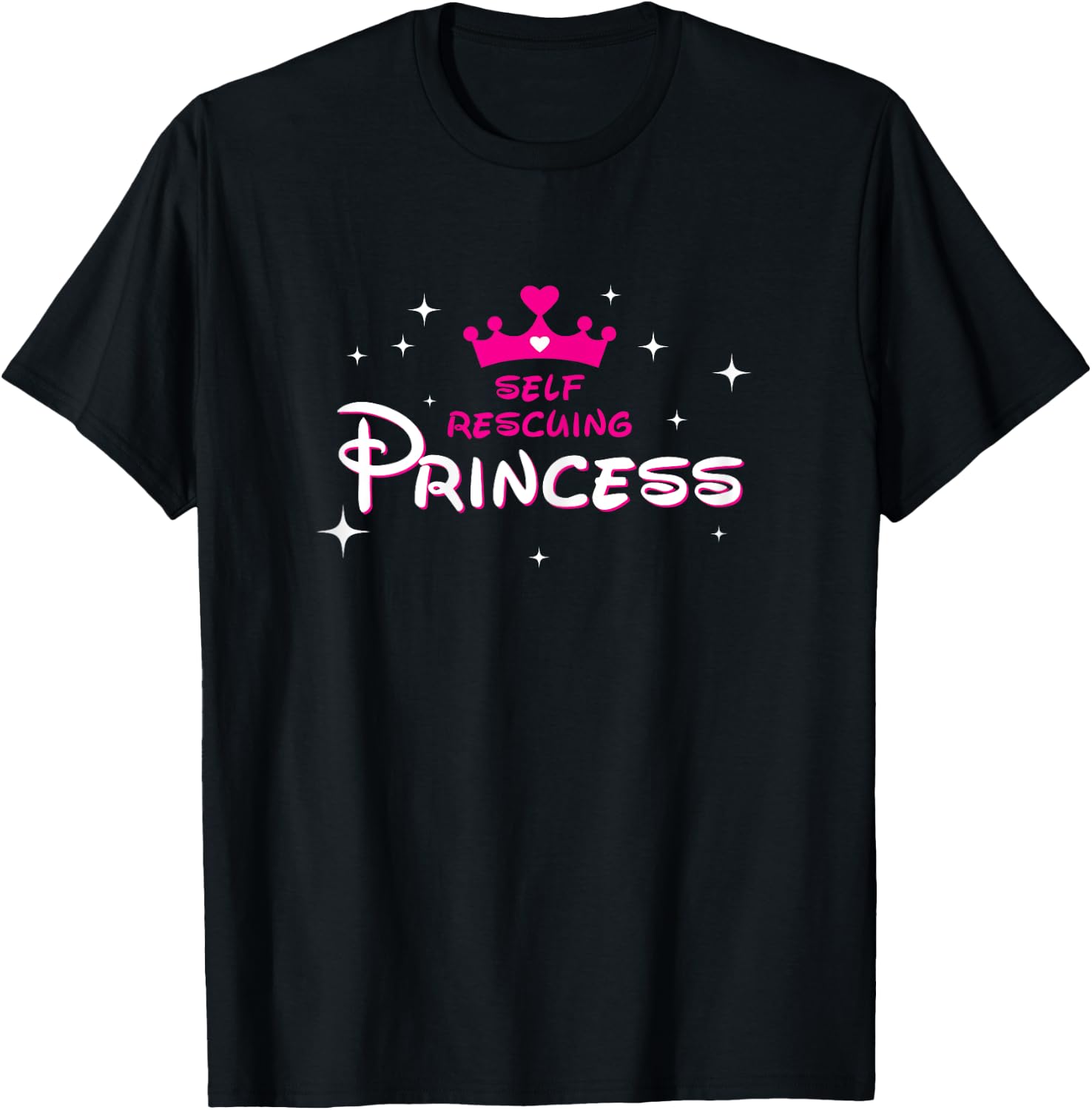 Self Rescuing Princess Shirt | Fun Strong Confident Women T-Shirt - T-Shirt | Black