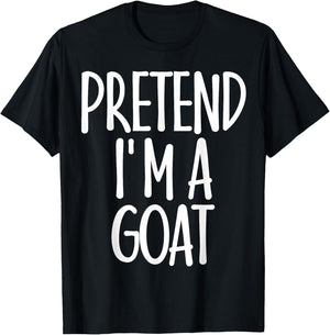 Easy Pretend I'm Goat Costume Gift Funny Farmer Halloween T-Shirt - T-Shirt | Black