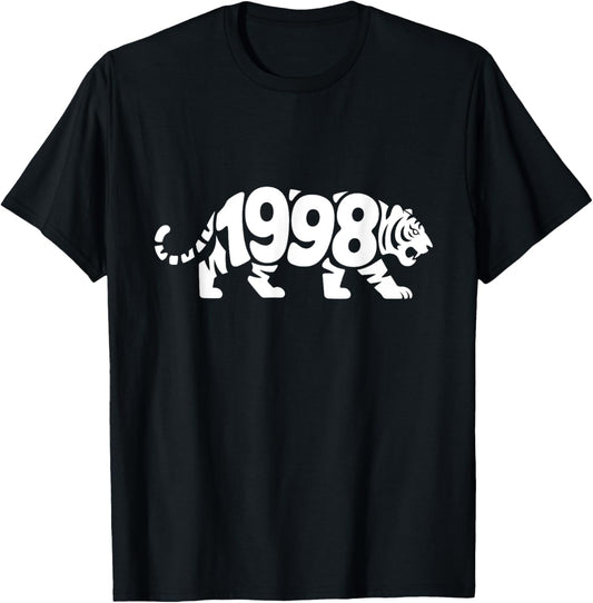 1998 Tiger - Chinese Zodiac Year Personalized Word Art T-Shirt - T-Shirt | Black