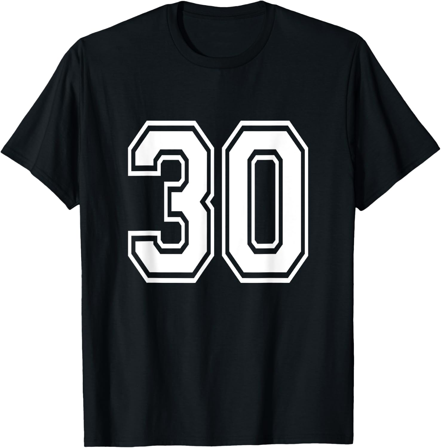 Number 30 Birthday Varsity Sports Team Jersey T-Shirt - T-Shirt | Black