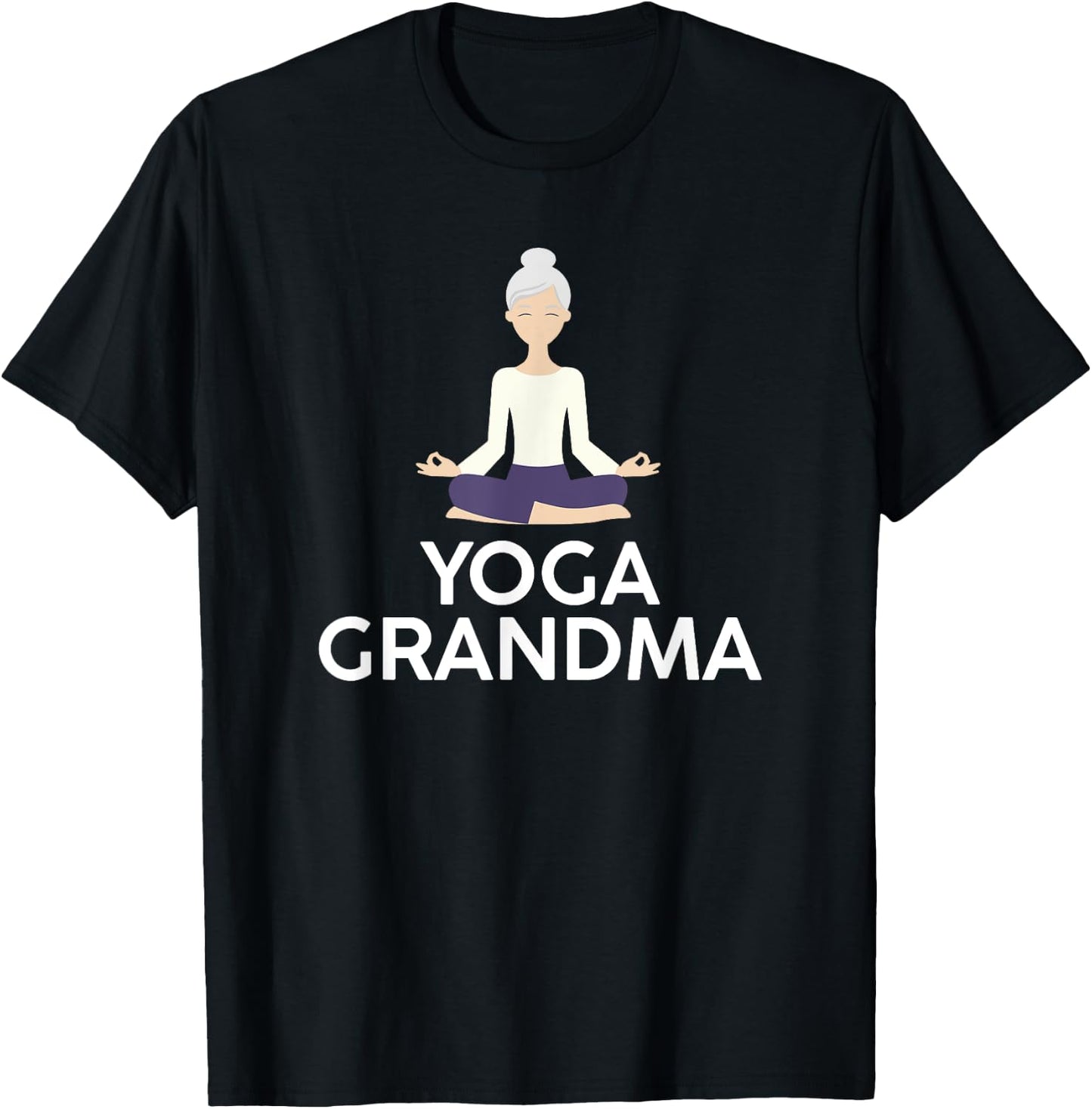 Yoga Grandma - Cool Meditating Grandmother T Shirt T-Shirt - T-Shirt | Black