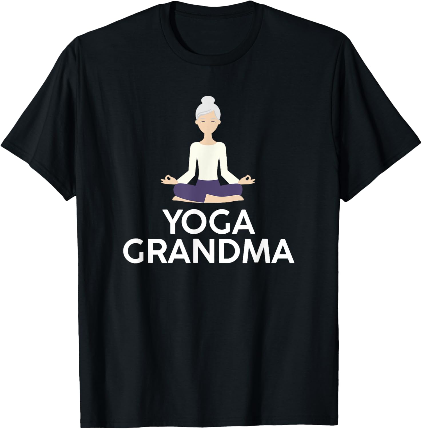 Yoga Grandma - Cool Meditating Grandmother T Shirt T-Shirt - T-Shirt | Black