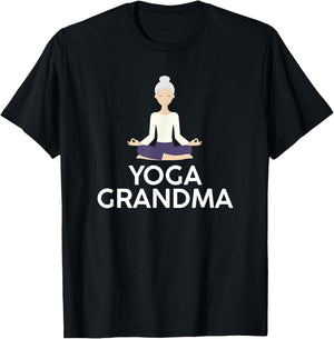 Yoga Grandma - Cool Meditating Grandmother T Shirt T-Shirt - T-Shirt | Black