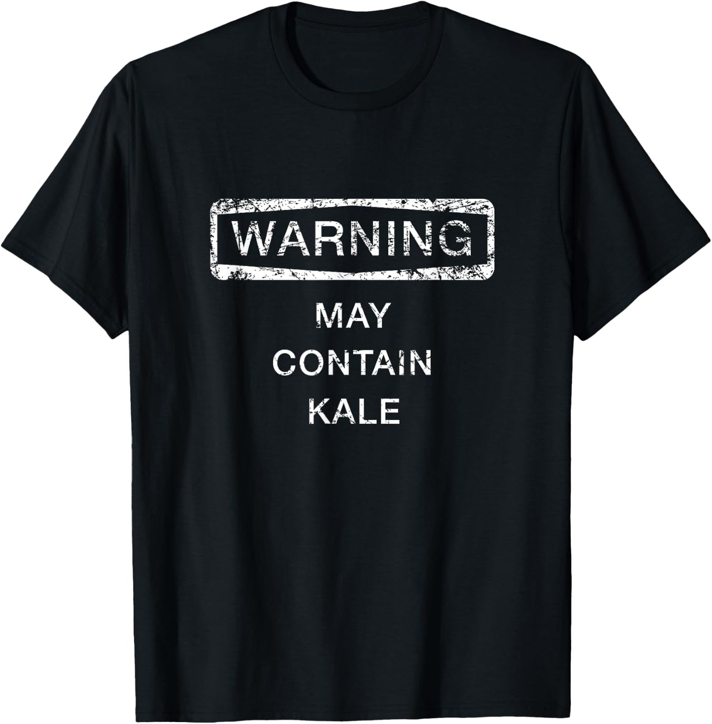 Warning May Contain Kale Shirt, Funny Cute Gift T-Shirt - T-Shirt | Black
