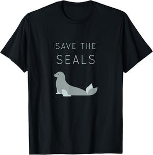 Save The Seals Shirt - Animal Rights Activist Nature T-Shirt - T-Shirt | Black