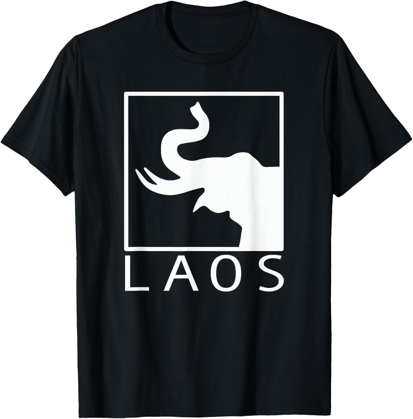 LAOS Boxed Typography | Laotian | Sabaidee | Lao Flag T-Shirt - T-Shirt | Black