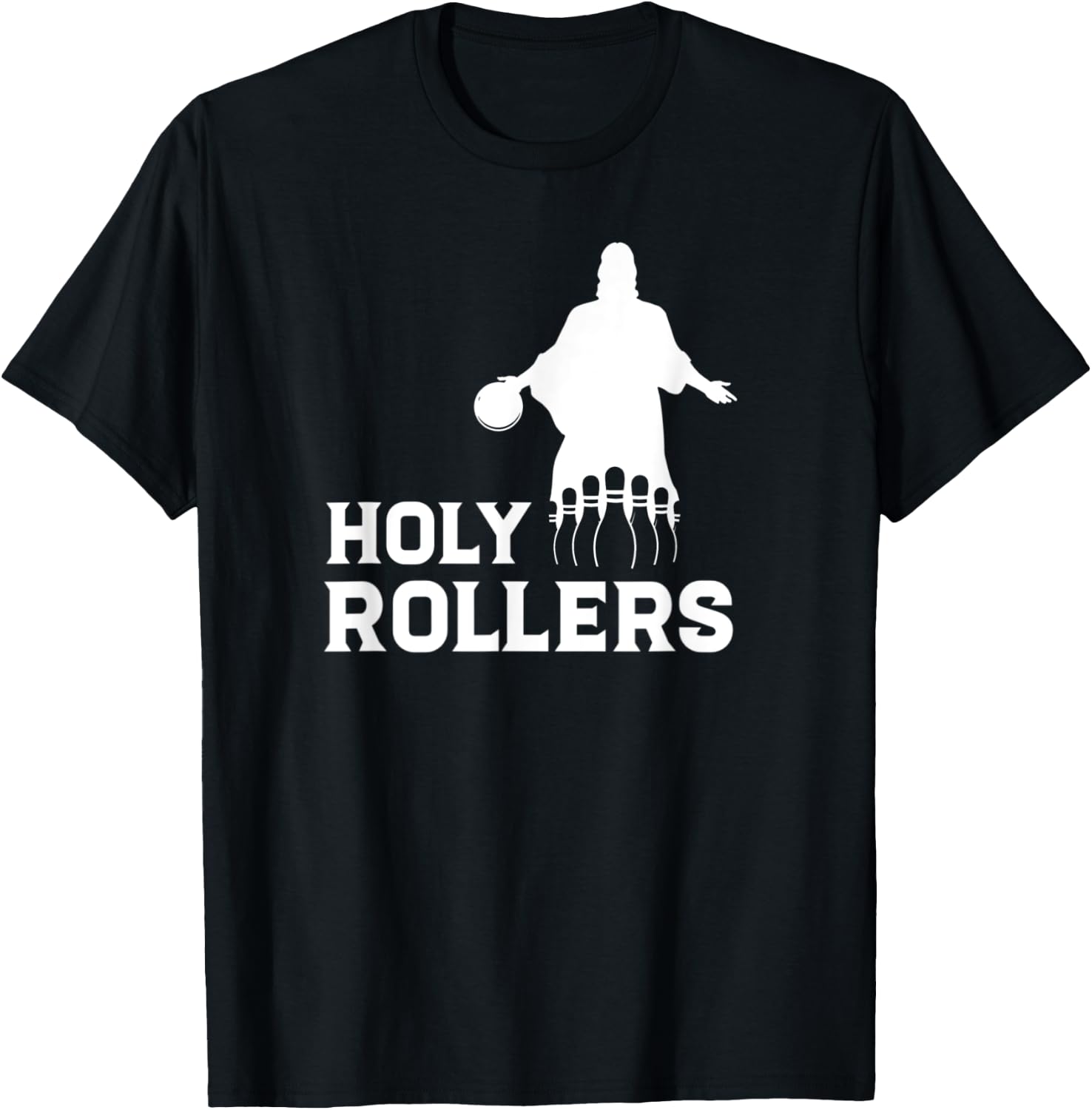 Bowling Team League Name Holy Rollers T-Shirt - T-Shirt | Black