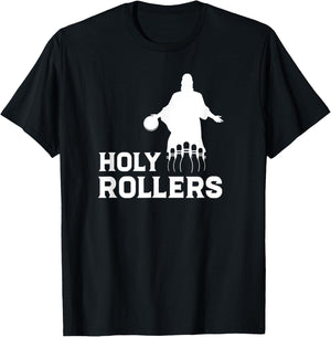 Bowling Team League Name Holy Rollers T-Shirt - T-Shirt | Black