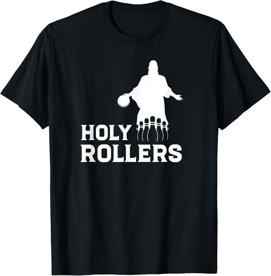 Bowling Team League Name Holy Rollers T-Shirt - T-Shirt | Black