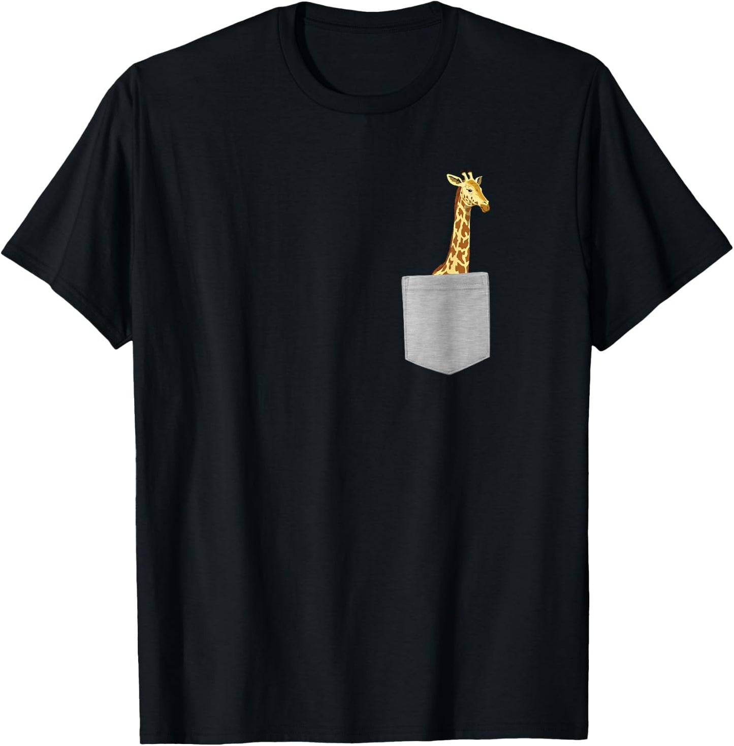 Pocket Giraffe Funny Camelopard Animal Lovers Humor Novelty T-Shirt - T-Shirt | Black