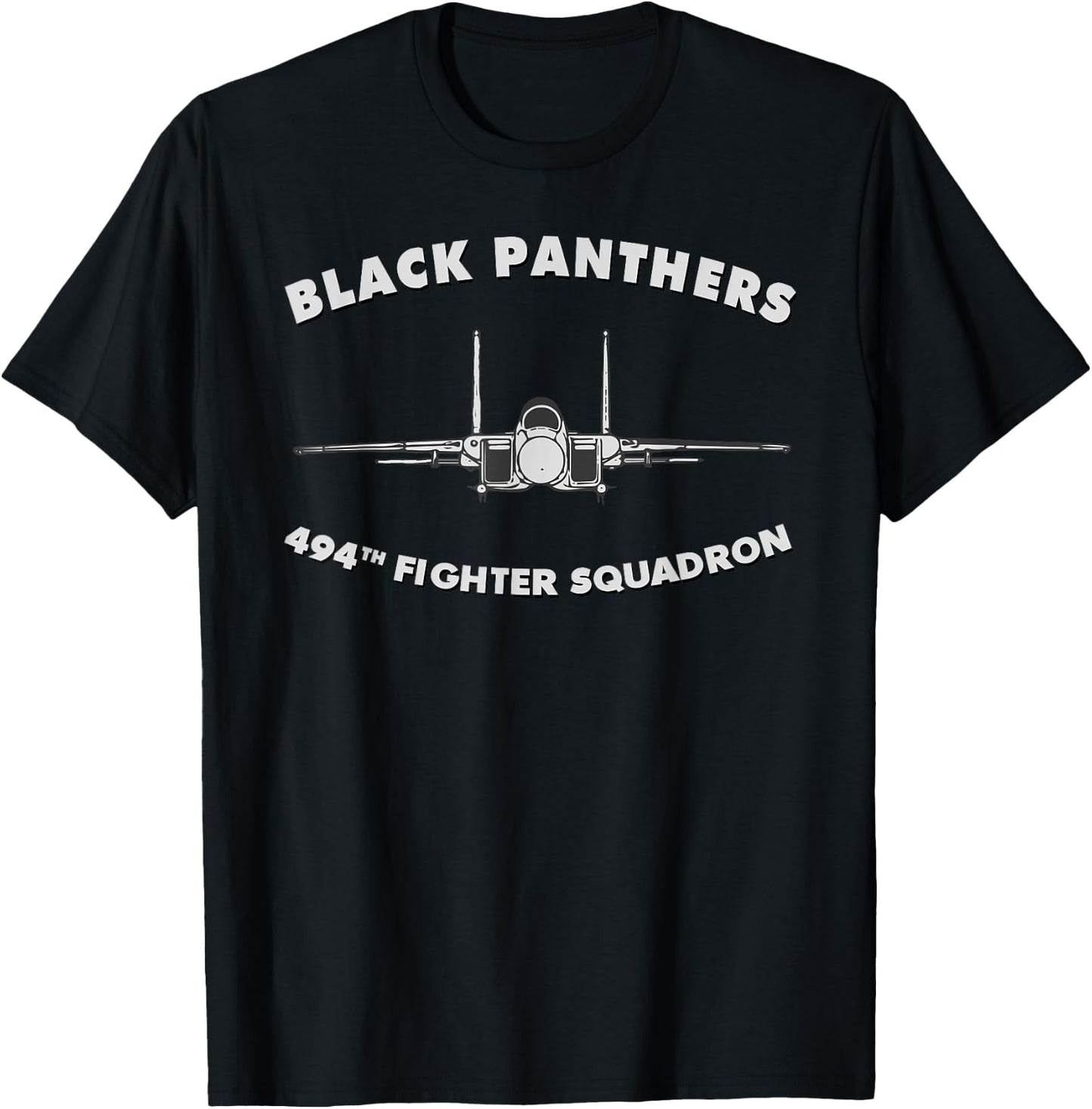 494th Fighter Squadron F-15 Strike Eagle T-Shirt - T-Shirt | Black