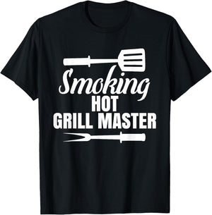 Smoking Hot Grill Master BBQ King Queen of the Grill T-Shirt - T-Shirt | Black