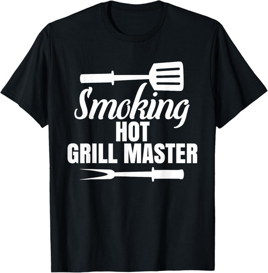 Smoking Hot Grill Master BBQ King Queen of the Grill T-Shirt - T-Shirt | Black