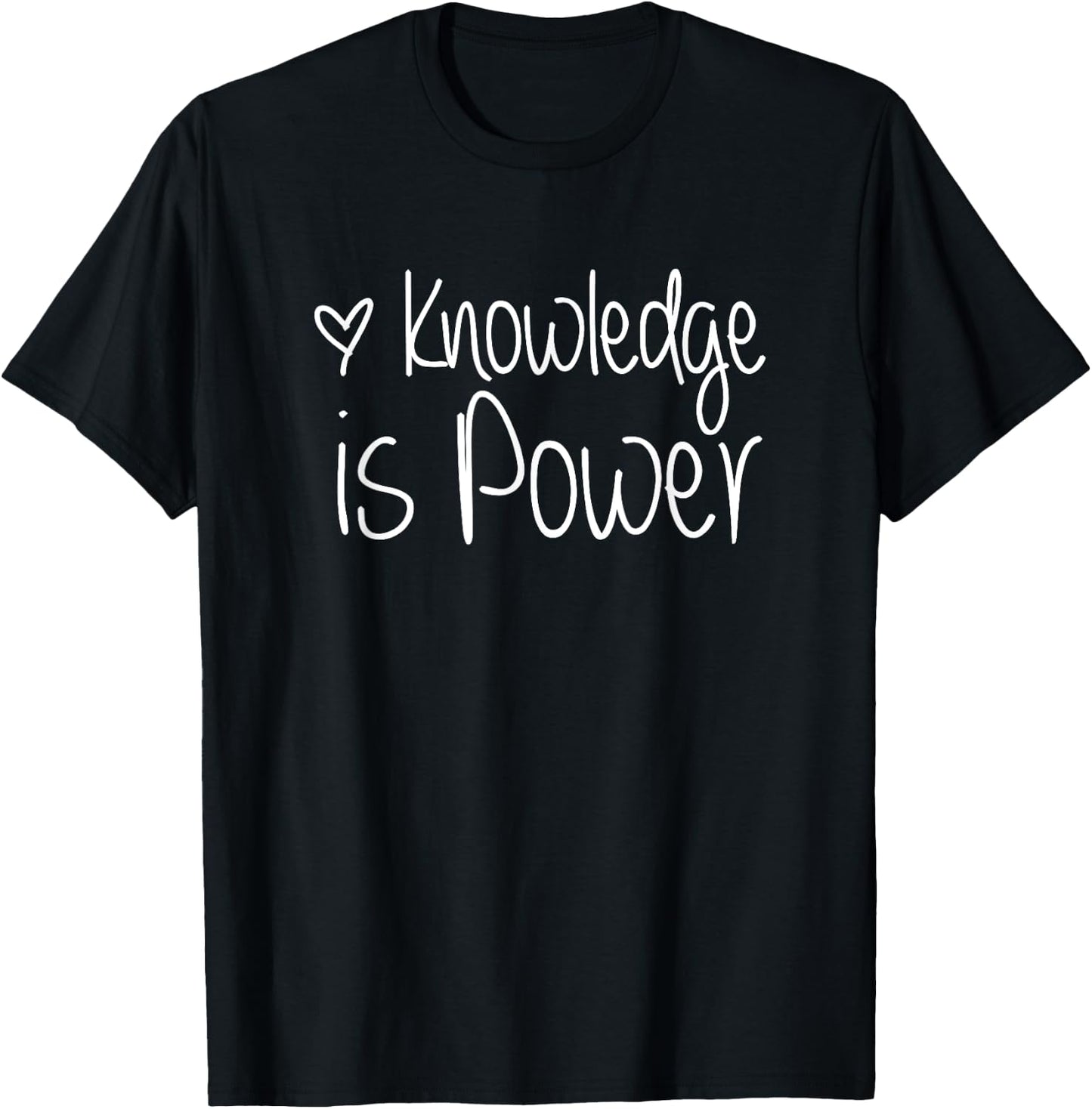 Knowledge is Power Cute Adorable School Teach Learning Kids T-Shirt - T-Shirt | Black