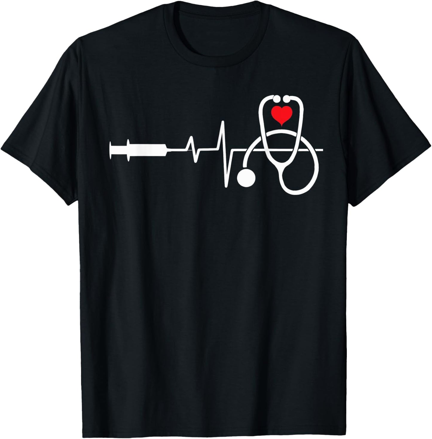 Funny Heart Beats Nurse Nursing Medical Men woman T-Shirt - T-Shirt | Black