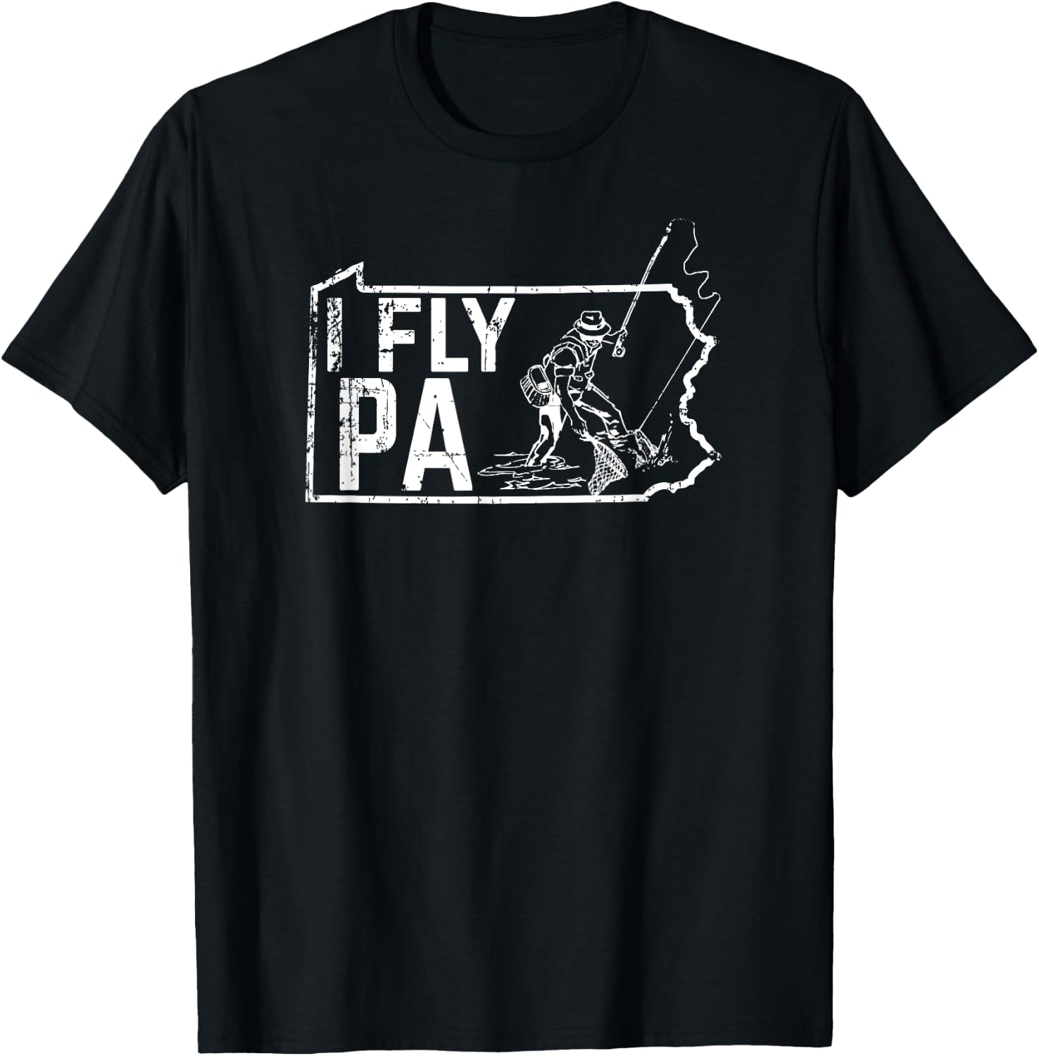 Pennsylvania Fly Fishing Fisherman T-Shirt - T-Shirt | Black