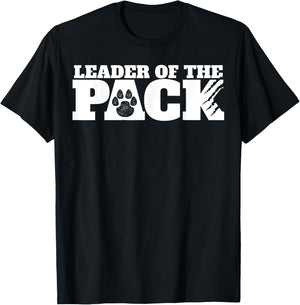Wolf Pack Gift | Leader of The Pack Paw Print T-Shirt - T-Shirt | Black