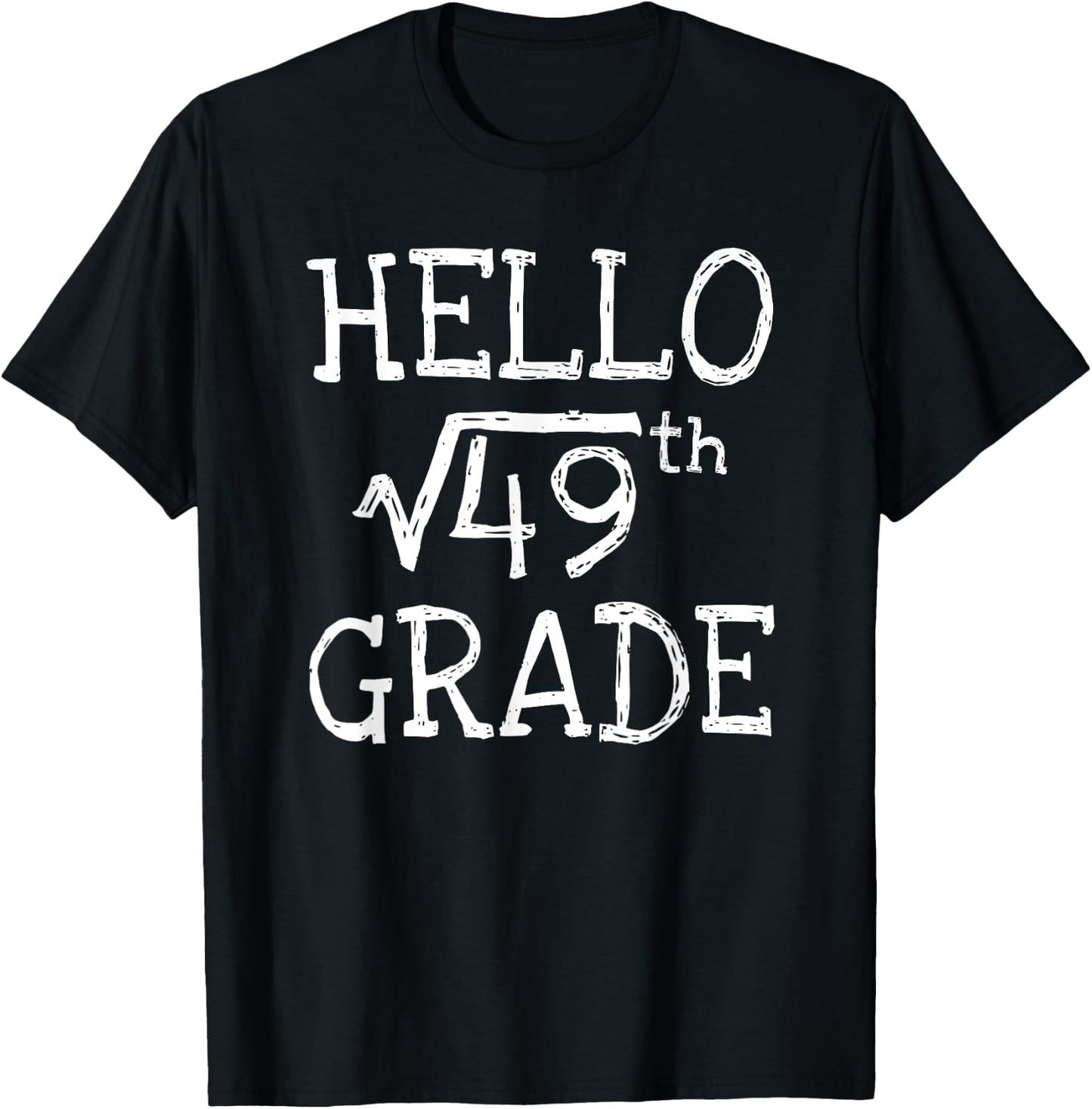 Back to school 7th Grade Square Root of 49 math kids teacher T-Shirt - T-Shirt | Black