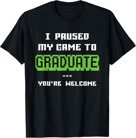 Funny 2025 Gamer Graduate Graduation T-Shirt - T-Shirt | Black