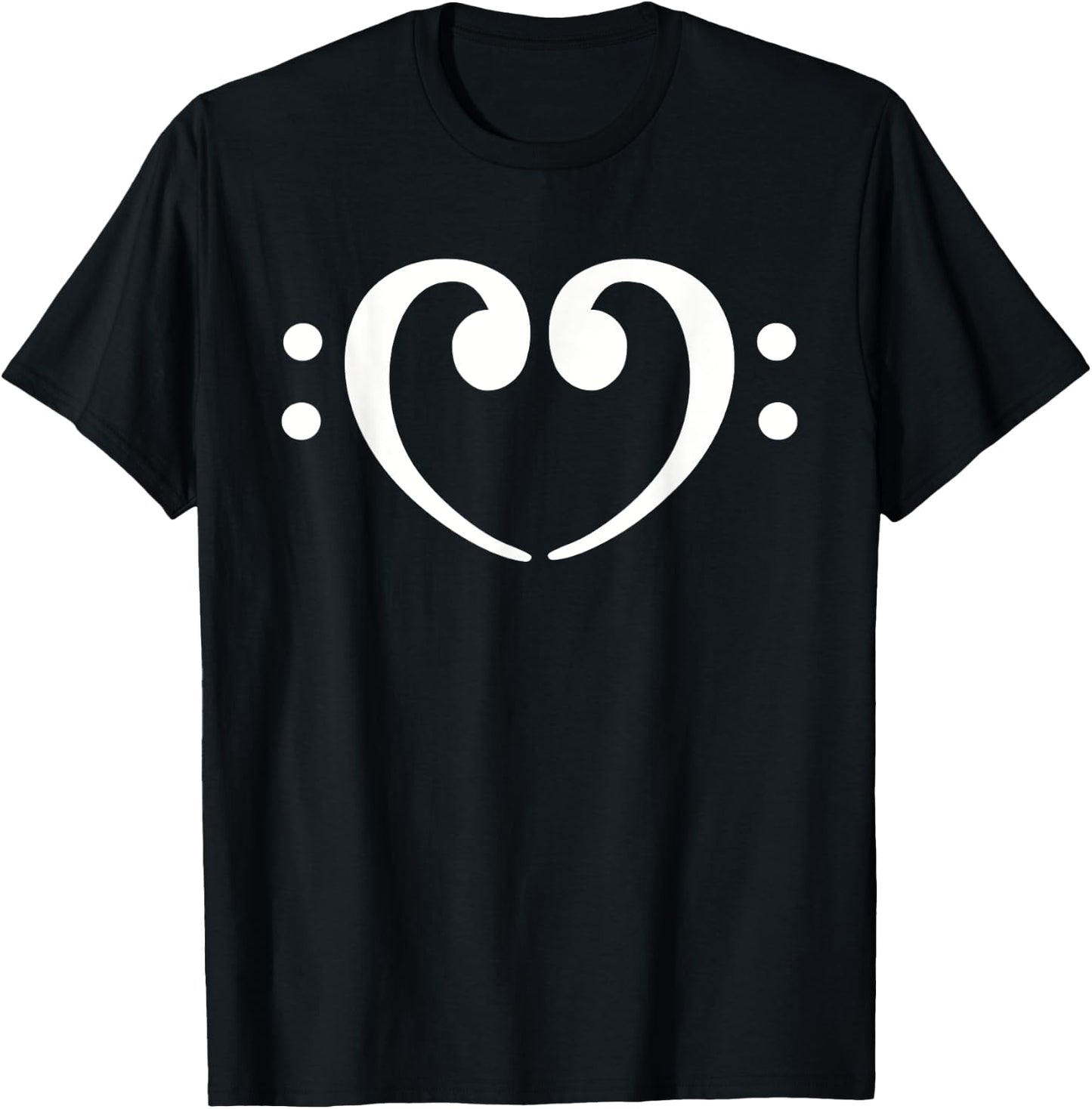 Bass clefs heart T-Shirt - T-Shirt | Black