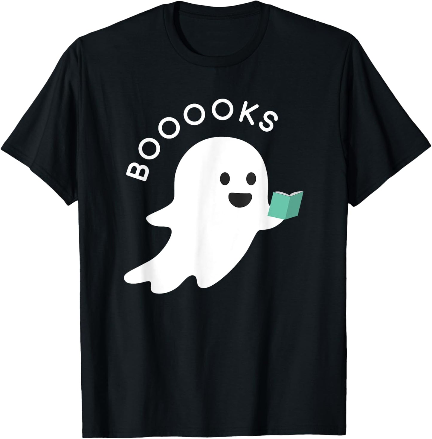 Booooks Ghost Reading Books Halloween T-Shirt - T-Shirt | Black