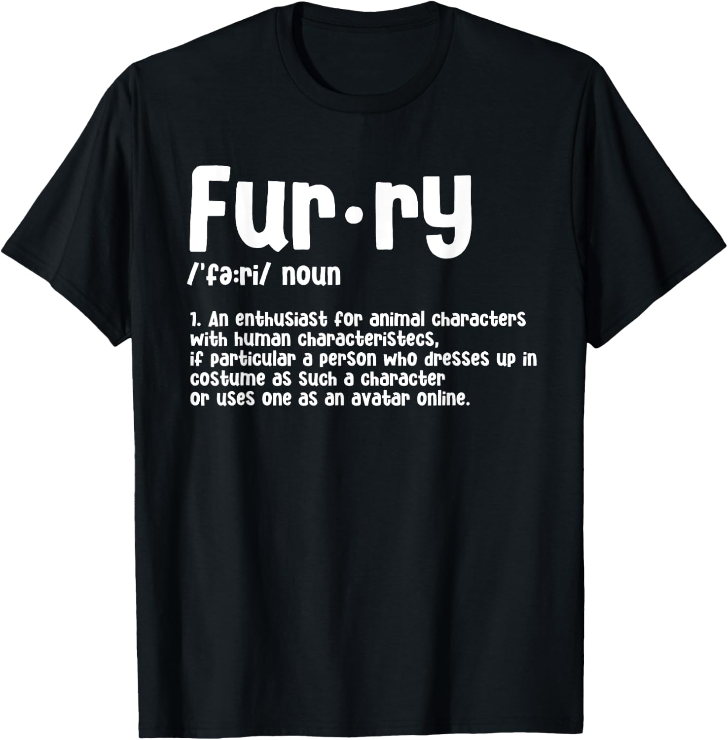 Fursuit Noun Animal Costume Furries Fursuiter Cosplayer T-Shirt - T-Shirt | Black